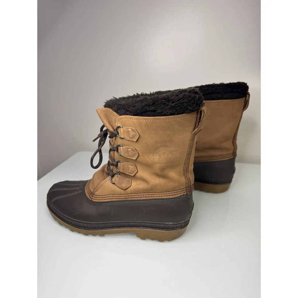 Mens Sorel Badger Snow Duck Boots Size 12 Insulated Lace Up